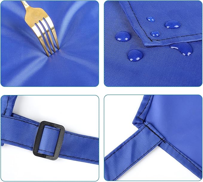 2 Pack Waterproof Rubber Vinyl Apron 40 Inch Chef Aprons for Men Heavy Duty Chemical Work Apron Extra Long Grilling Aprons with Adjustable Bib Apron for Dishwashing Lab Butcher Cooking Kitchen Blue