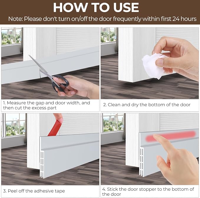 Ohuhu Door Draft Stopper, for interior exterior doors, 3-layer soundproof - Image 5