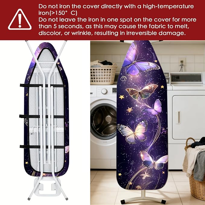 Nuxovilar Starry Butterfly Cotton Ironing Board Cover 15x54 Fabric - Image 6