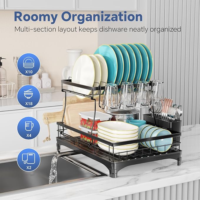 Simple Trending Dish Drying Rack, 2-Tier - Image 4