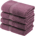 SUPERIOR Egyptian Cotton Plush & Absorbent, Hand Towel Set of 4, Plum | Quick by SUPERIOR
