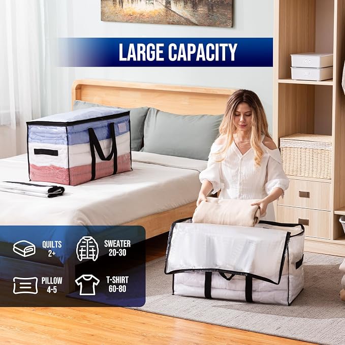 TAILI 4 Pack Clear Extra Large Moving Bags, Storage Bag - Image 4