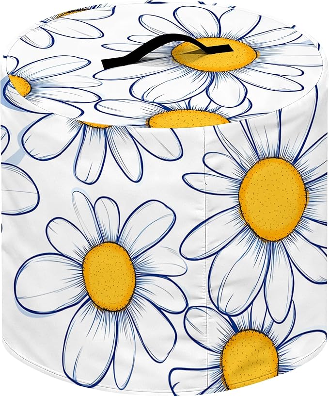 Kitchen Appliance Accessories Dust Cover for 3-6-8 Quart Instant Pot, Pressure Cooker, Air Fryer & Crock Pot,Decorative Appliance Cloth Cover with Top Handle & Storage Pockets (Daisy, 8 Quart)