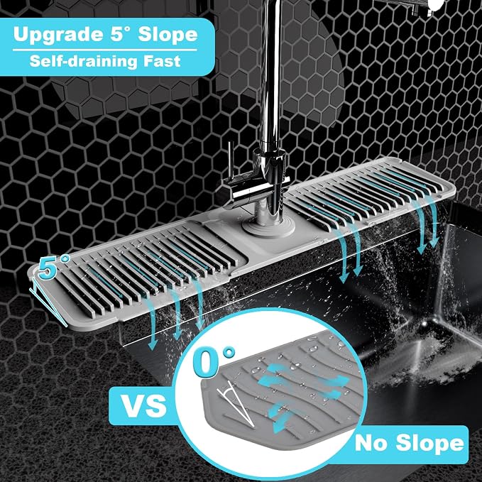 Folding sink splash guard behind faucet-faucet mat - Image 5