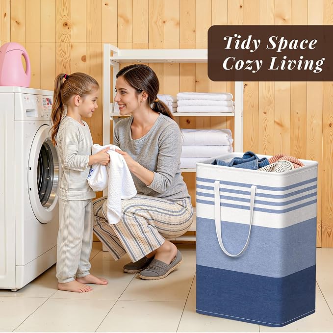WOWBOX 2 Pack Laundry Baskets, Collapsible Dirty Clothes Laundry Hampers - Image 7