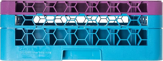 CFS OptiClean 49-Compartment Glass Rack with 2 Extenders Lavender