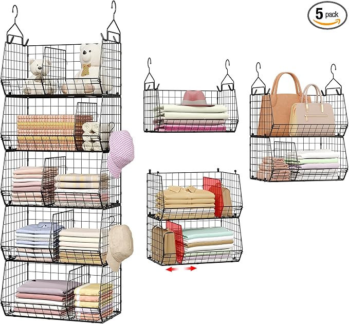 5 Tier Extra Large Closet Hanging Organizer by Jautokerdar