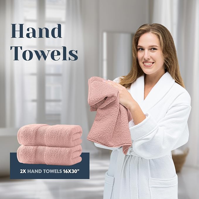 White Classic Luxury Bath Towel Set of 8 Pieces - Image 6