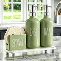 Cisily Olive Green Kitchen Soap Dispenser Set by CISILYHOMELIFE