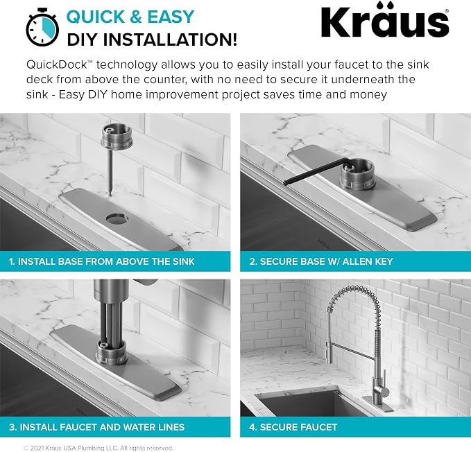 KRAUS Oletto Commercial Style Single Handle Pull Down Kitchen Faucet - Image 10