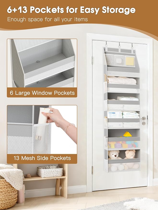Over The Door Organizer, Heavy-Duty 6-Shelf Hanging Storage - Image 5