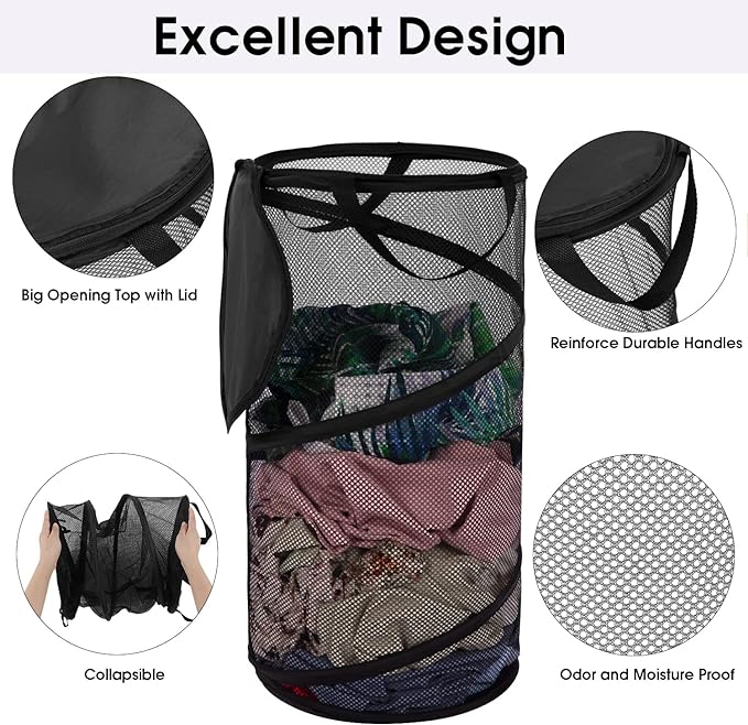 BATTOO 2 Pack Collapsible Laundry Basket - Image 3