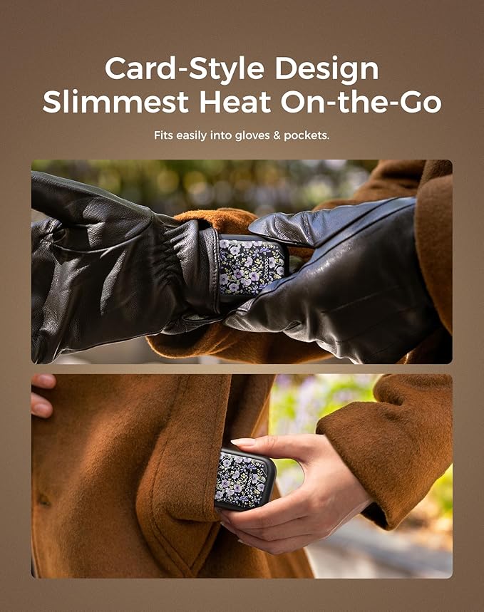 OCOOPA Magnetic Rechargeable Hand Warmers 2 Pack, Card-Style Electric AI Hand Warmers 5000mAh, Pocket Portable Hands Heater, UL Certified, for Men Women, Hunting Essentials, UT4 Young