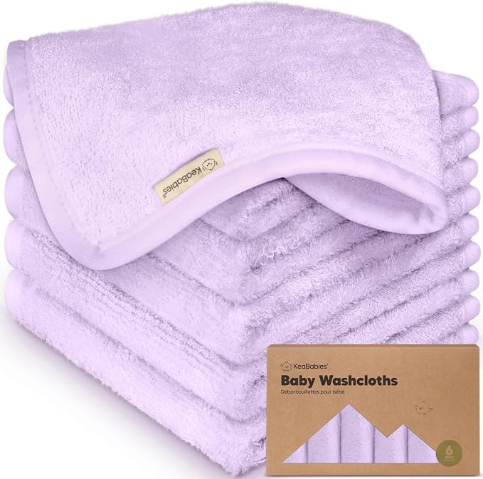 6-Pack Baby Washcloths, Soft Absorbent Washcloths by KeaBabies