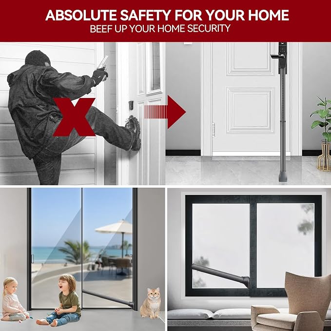 AceMining 2 Pack Door Security Bar, Patio Door Lock, 20-50 in | Sliding Glass - Image 7