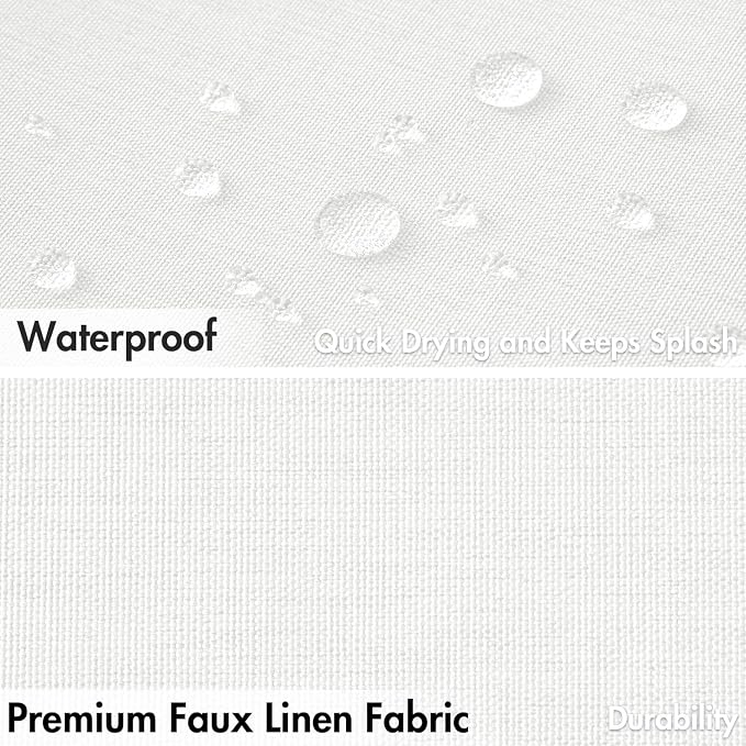 MIULEE White Extra Long Scalloped Linen Shower Curtain 72x80 Inches - Image 4