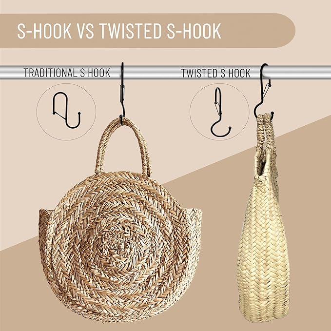 6 Purse Hanger for Closet. Tote Hanger. S-Shaped Hooks S Hooks Twist Design. - Image 5