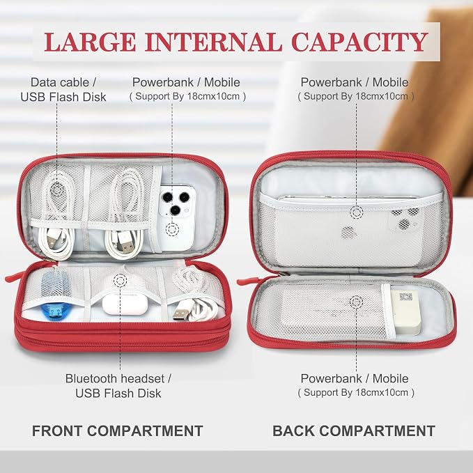 FYY Electronic Organizer, Travel Tech Pouch Bag, Waterproof, Double Layers - Image 3