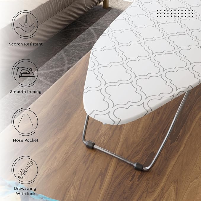 Encasa XO Ironing Board Cover and Pad, Thick Felt 28"x12" - Image 7