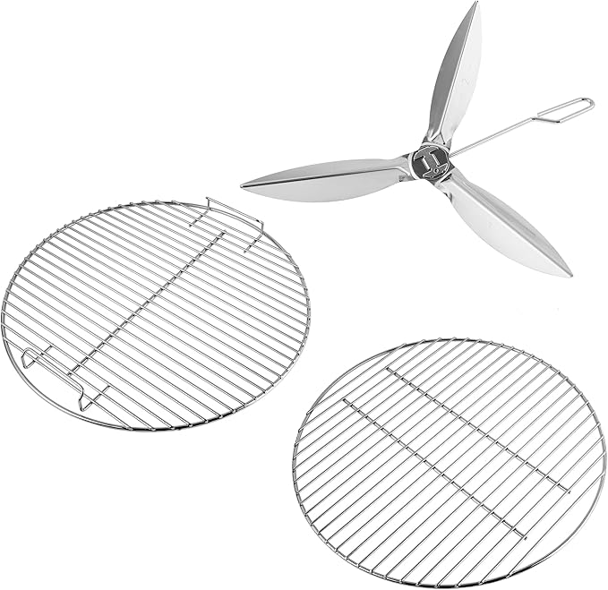 Outapark Grill Grate Replacement Parts for Weber 22'' Kettle Charcoal Grill,22 Inch Charcoal Kettle Accessories for Weber 7435 7441,One-Touch Cleaning System Kit for Weber 7444,Stainless Steel