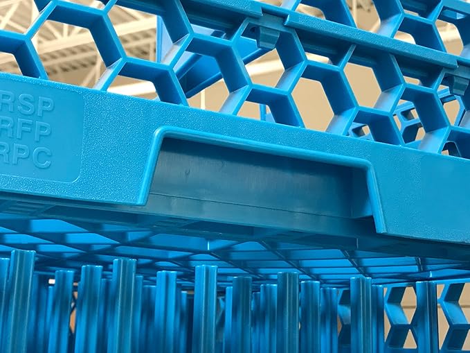CFS RG25-5C414 OptiClean 25 Compartment Glass Rack with 5 Extenders, 11.9", Polypropylene, Lavender/CFS Blue