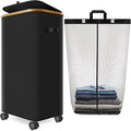 Laundry Hamper with Wheels, 75L Rolling Laundry Basket with Lid by Wuevu