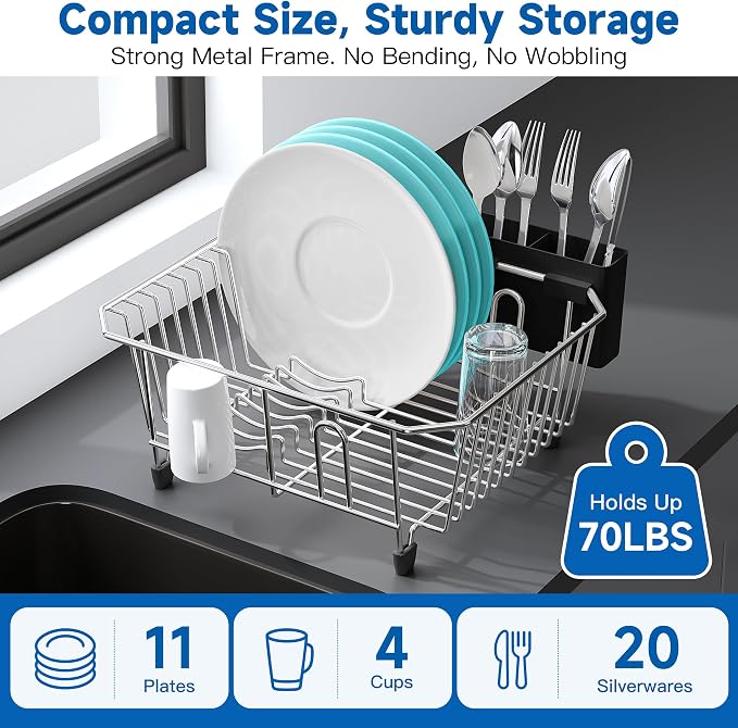 JASIWAY in Sink Dish Drying Rack, Stainless Steel Small Dish Drainer | Perfect - Image 5
