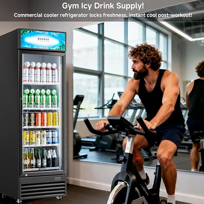 BODEGACOOLER Commercial Beverage Refrigerator, Commercial Merchandiser Refrigerator with Soft LED Light, Adjustable Shelves, Display Cooler with 192 cans & 120 bottles, For kitchen/Office/Home/Garage