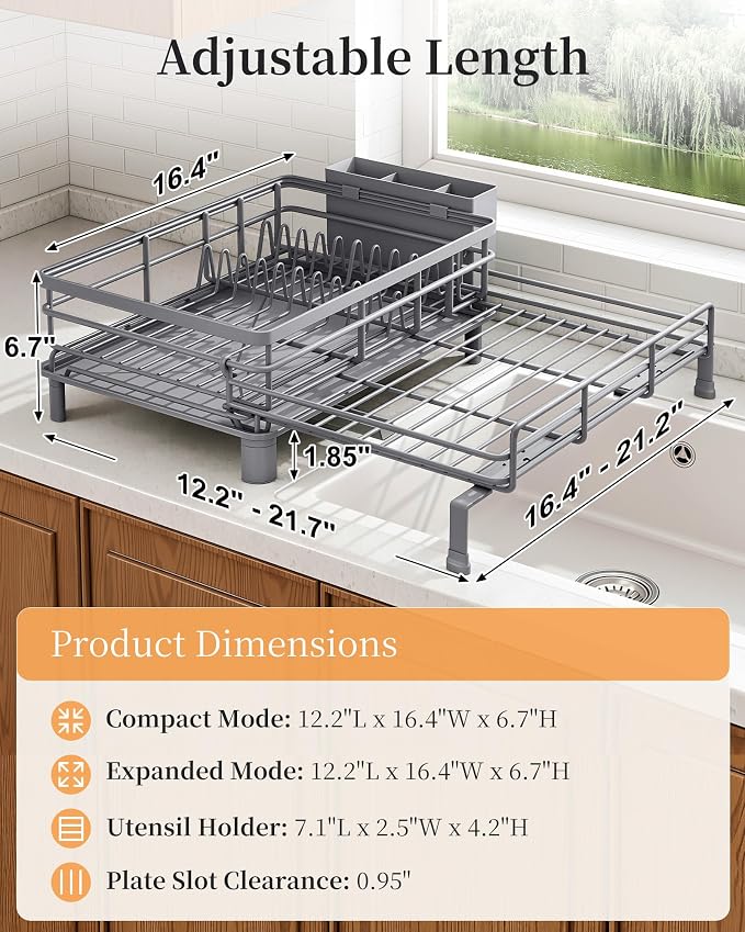 SAYZH Expandable Dish Drying Rack - Image 2