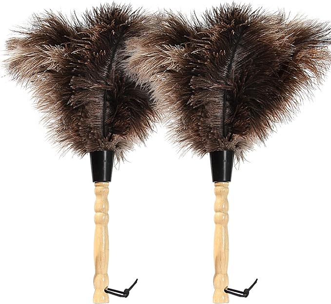 Ostrich Feather Duster 14 inch Feather Duster Fluffy Natural Genuine Ostrich by iHUFeather