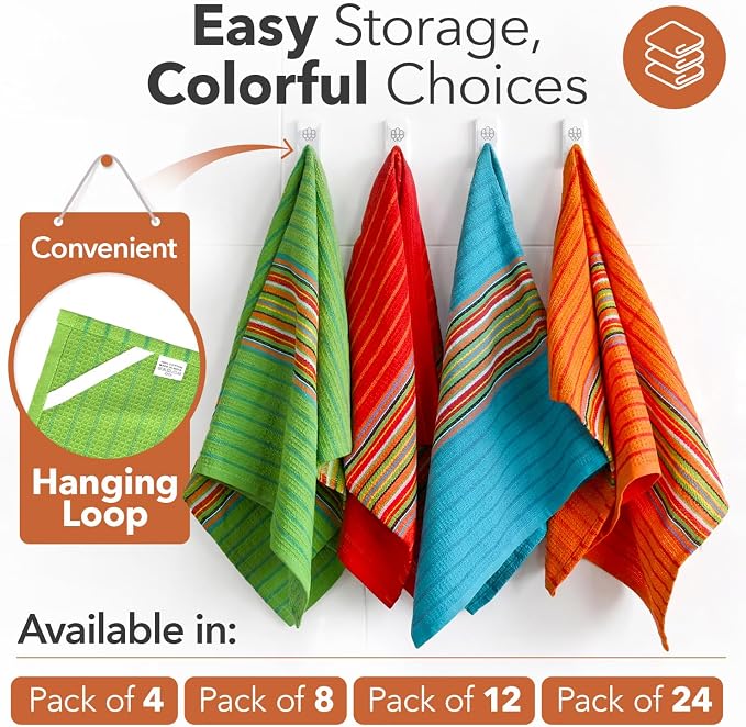 TEXAS LINEN CO. Kitchen Dish Towels, 100% Cotton Salsa Towels, Highly Absorbent - Image 3