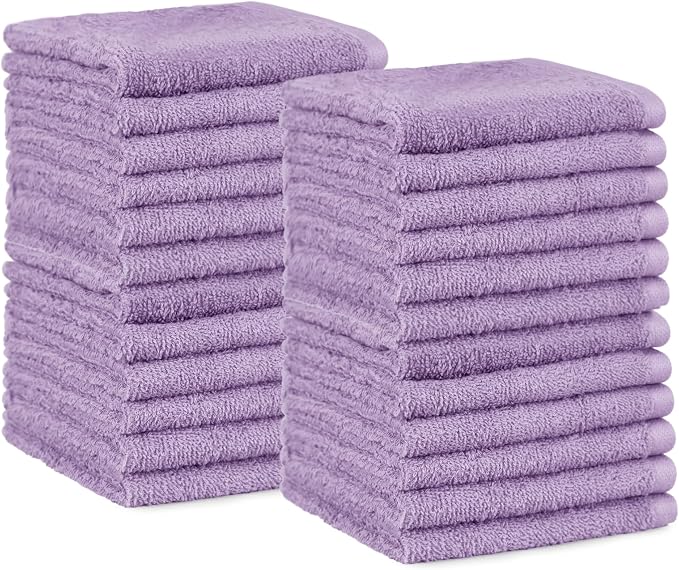 Amazon Basics Highly Absorbent, Fast Drying 100% Cotton Washcloths by AmazonBasics