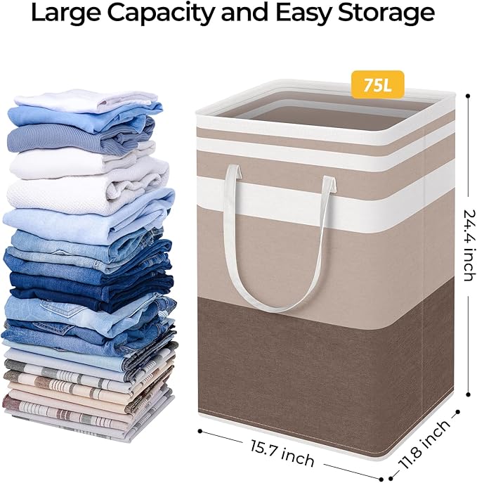 HomeHacks 2 Pack Large Laundry Baskets, Laundry Hampers Bags | Waterproof - Image 4
