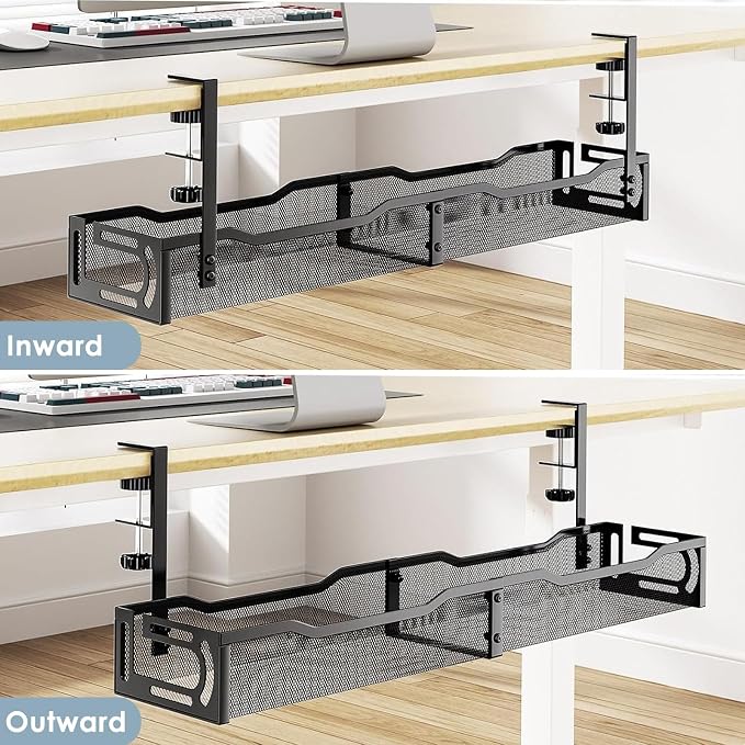 Cable Management, Cable Tray | No Drill Under Desk Cable Management Tray - Image 7
