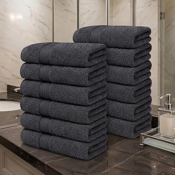 Ample Decor 100% Cotton Hand Towels 18x28 Inches, 600 GSM, Soft & Absorbent - Image 2