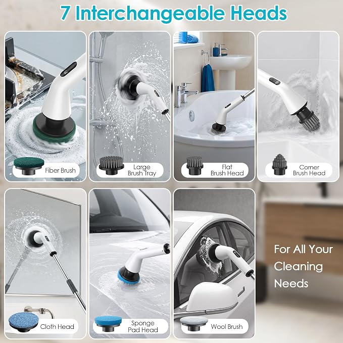 Electric Spin Scrubber for Bathroom, Power Cleaning Brush - Image 5