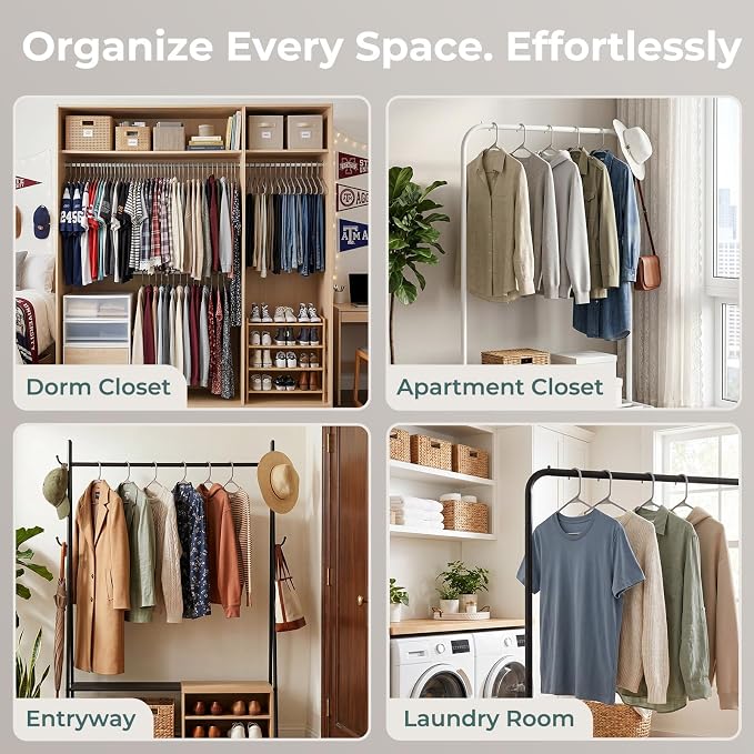 HOUSE DAY Grey Plastic Hangers 120 Pack, Slim Space-Saving Clothes Hangers | - Image 9