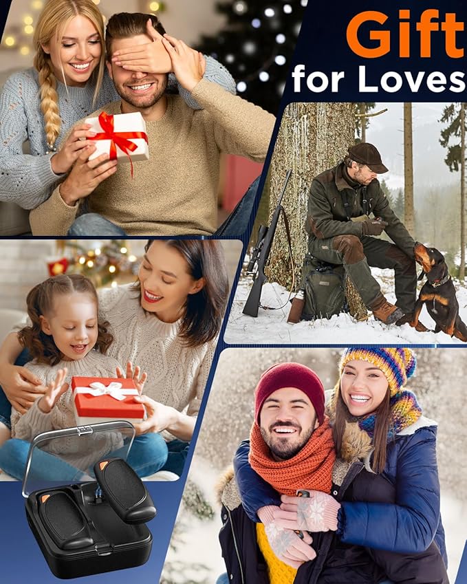 Hand Warmers Rechargeable with Charge Case, 2 Packs 14,000mAh Electric Hand Warmer Battery Powered Dual Sided Reusable Long Battery Life Portable Pocket Heater Gifts for Men Women Golf, Hunting Gear