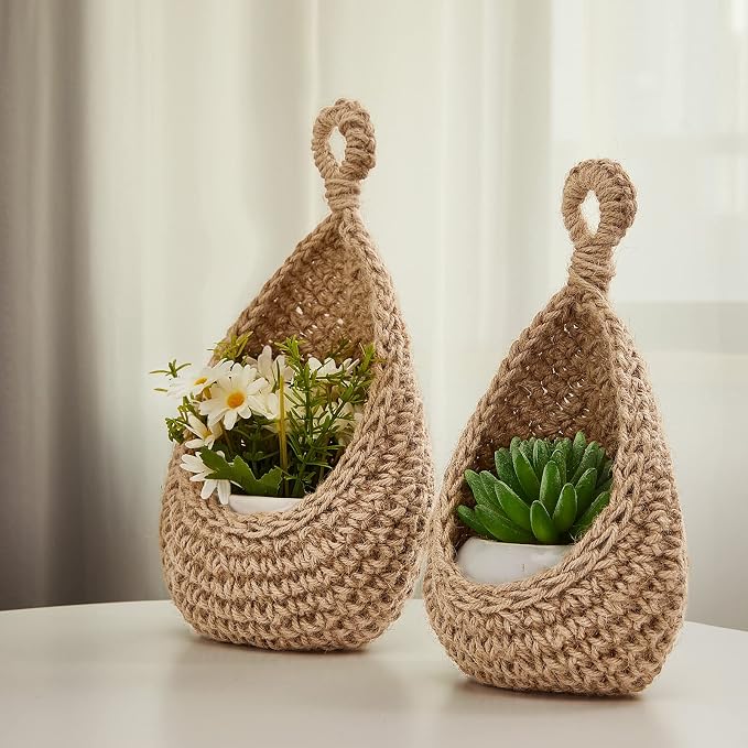 Honeydak 3 Hanging Baskets, Light Linen, Cotton Rope - Image 5