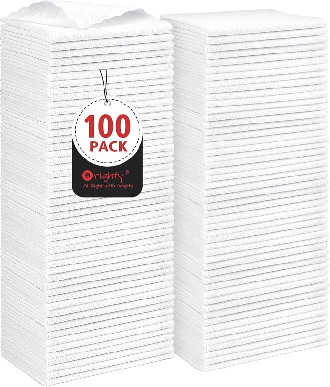 Orighty Microfiber Cleaning Cloth Bulk, 100 Pack, 11.5x11.5 inch, Soft Highly by AllRightinOrighty