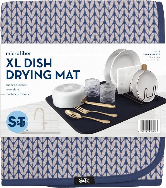 S&T INC. Dish Drying Mat, Extra Large Kitchen Counter Mat - Image 8