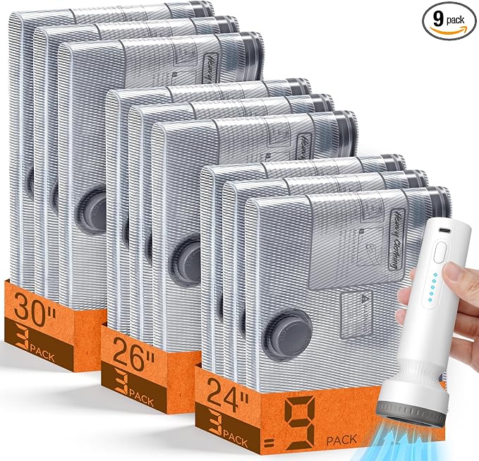 9 Combo Size Vacuum Storage Bags by lezecur