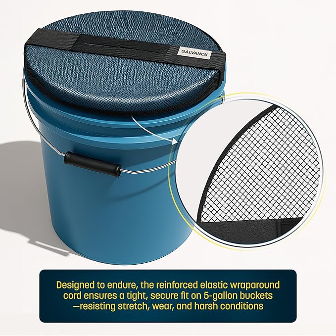 GALVANOX Mesh Lid for 5 Gallon Bucket, Compatible with Loadout Buckets - Boat Trash Can Cover for Fishing and Boating
