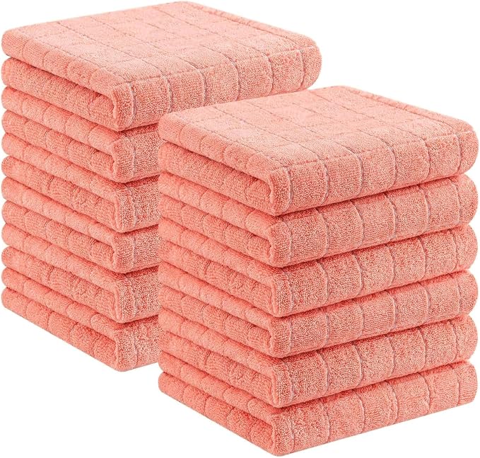 Homaxy 100% Cotton Terry Kitchen Towels, 12 Pack by Homaxy