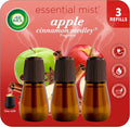 Air Wick Essential Mist Refill, 3 ct, Apple Cinnamon Medley, Essential Oils by AirWick
