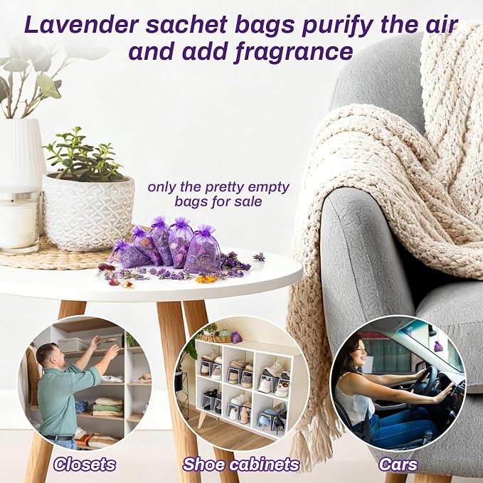 Sukh 50 Lavender Sachet Bags Empty - Image 5