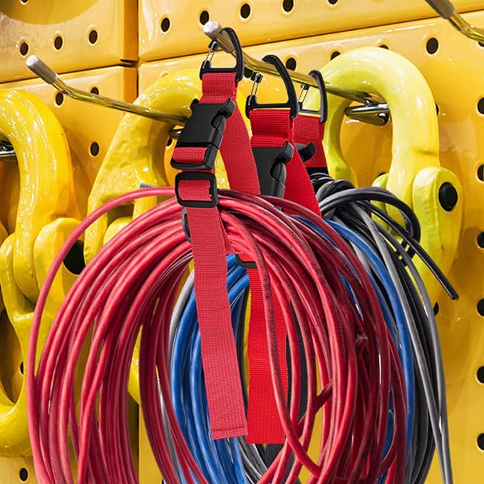 6 Pack Adjustable Extension Cord Holder Straps, Heavy Duty Triangle Clips - Image 4