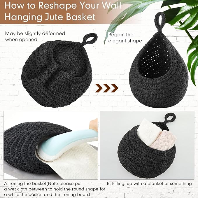 Honeydak 3 Hanging Baskets, Cotton Rope - Image 5