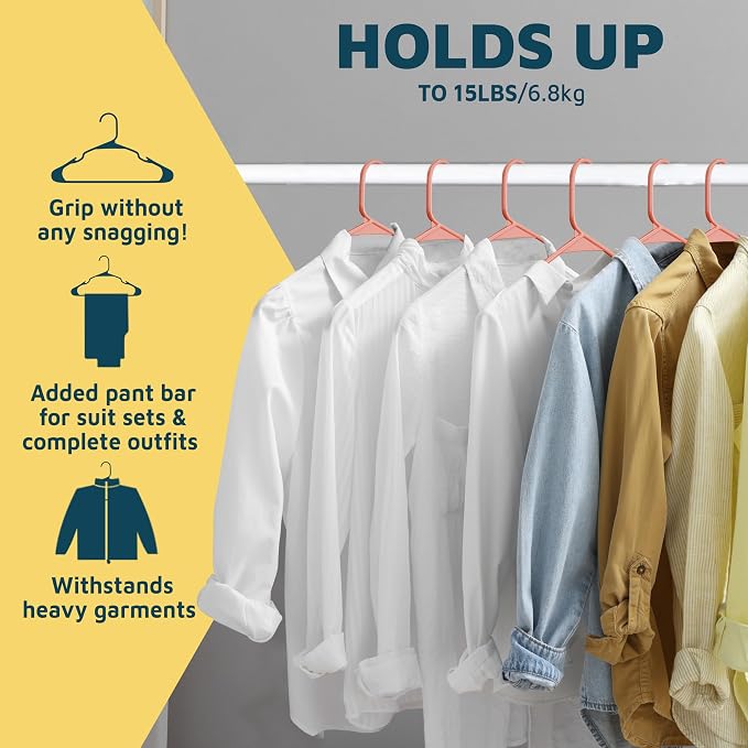 Lifemaster Plastic Clothes Hangers – Heavy Duty Hanger Set, - Image 11