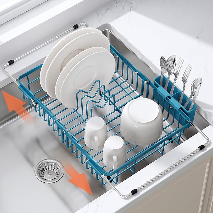 JASIWAY Blue Dish Drying Rack Over the Sink by JASIWAY